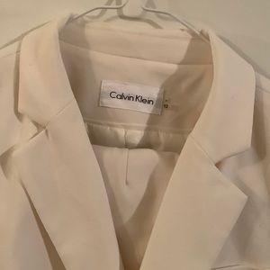 Calvin Klein cream skirt with jacket suit